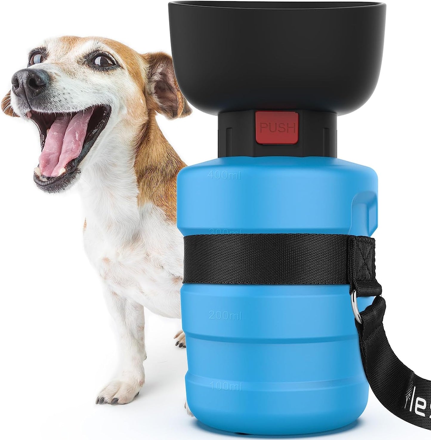 Dog Water Bottle, Portable Water Dispenser with Bowl, Leak Proof Pet Travel Squeeze Bottle, Puppy Essentials Dog Stuff Accessories for Outdoor Walking, Hiking, Camping