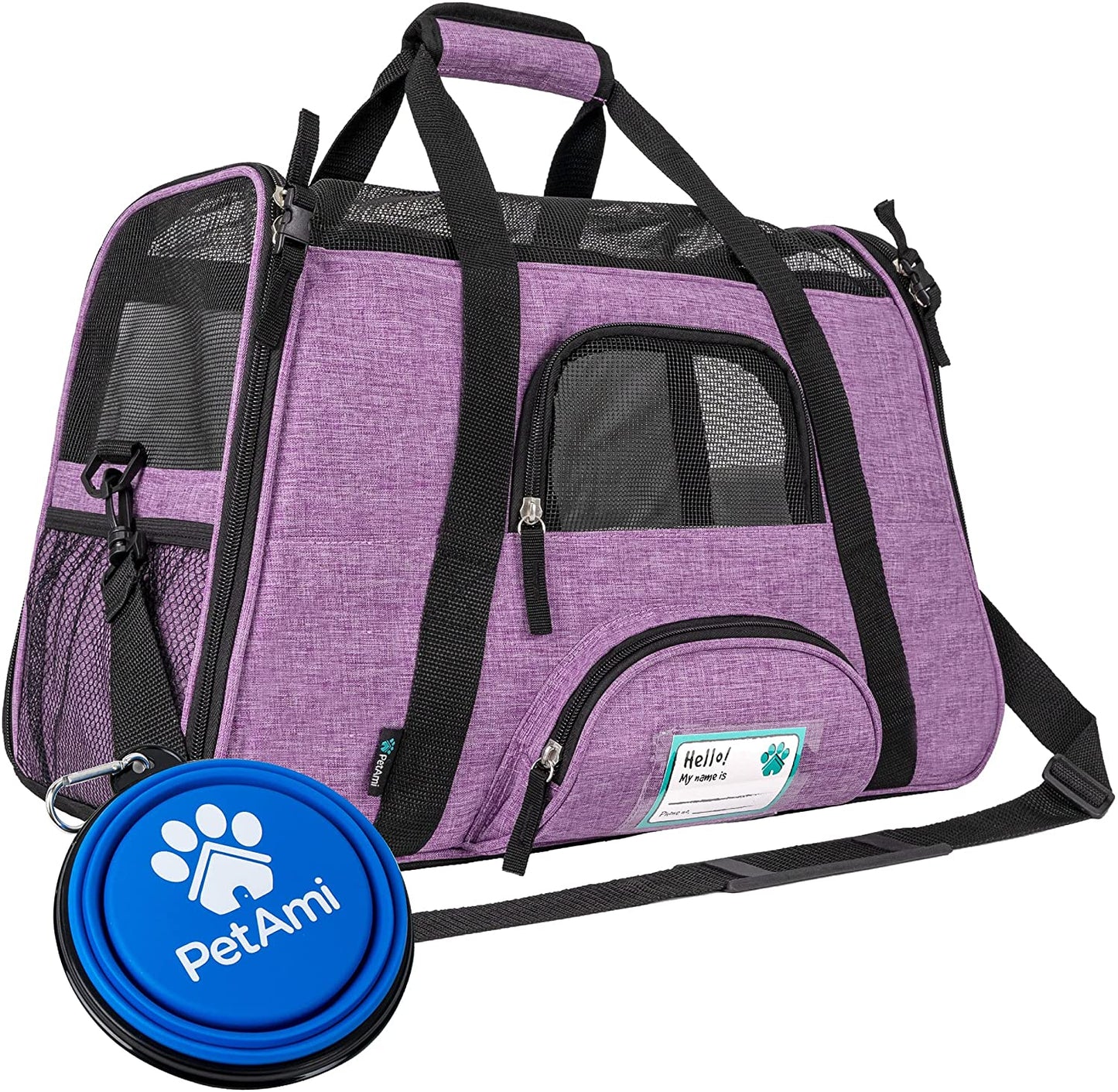 Airline Approved Soft-Sided Pet Carrier - Stylish Heather Purple for Cats & Small Dogs - Perfect Travel Supply for Kittens and Puppies - Ventilated & Comfortable Design