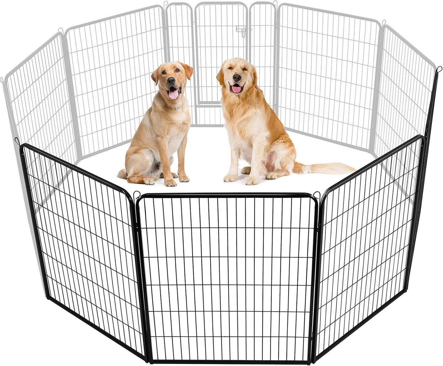 Dog Playpen Outdoor, 24 Inch 16 Panels Dog Pen Indoor Heavy Duty Puppy Exercise Pen Metal Pet Fence for RV Camping/Yard/Garden