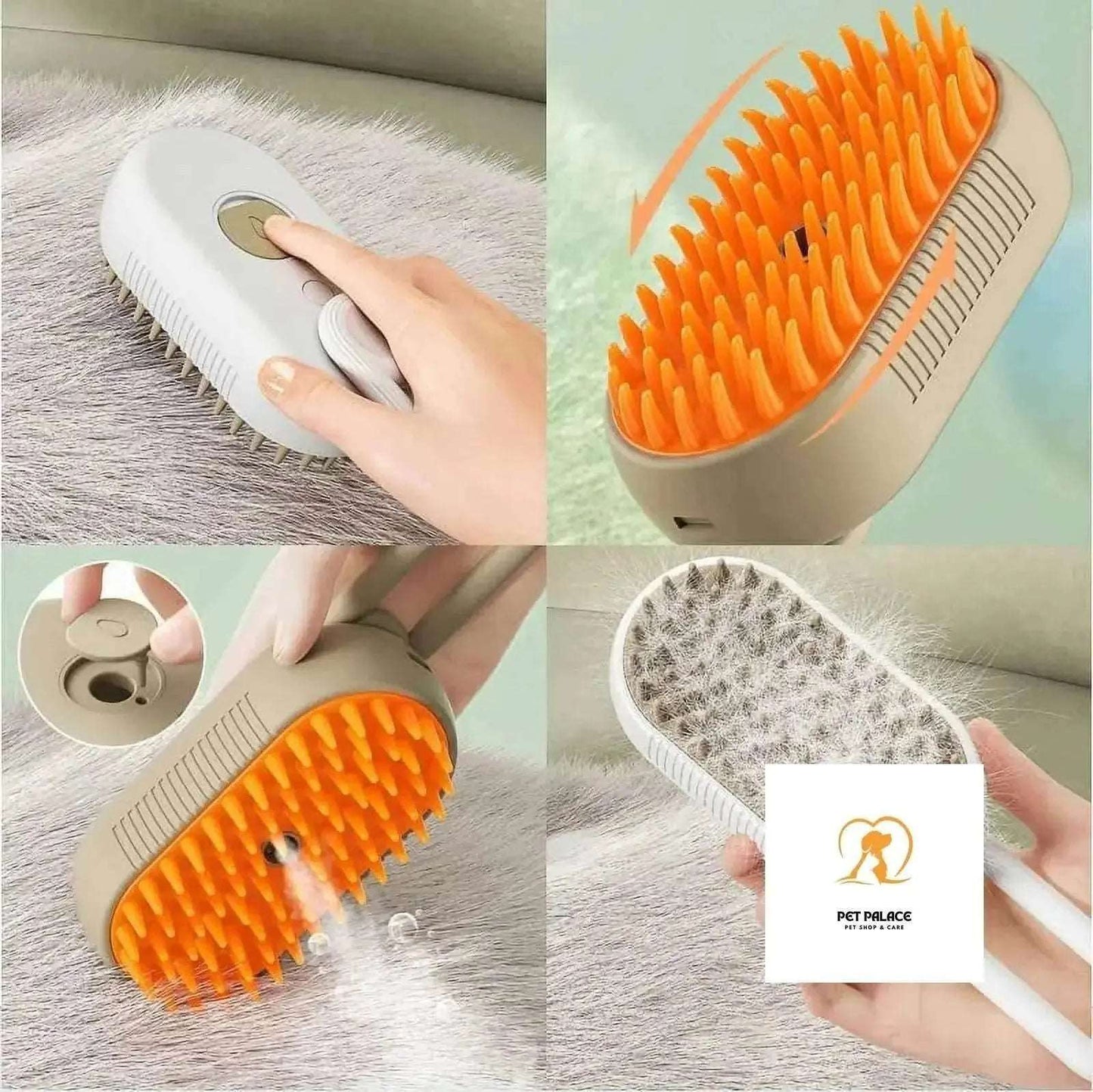 Cat Dog Pet Grooming Comb with Electric Spray Water Steam Soft Silicone Brush Kitten Pet Bath Brush Massage Pet Hair Remover