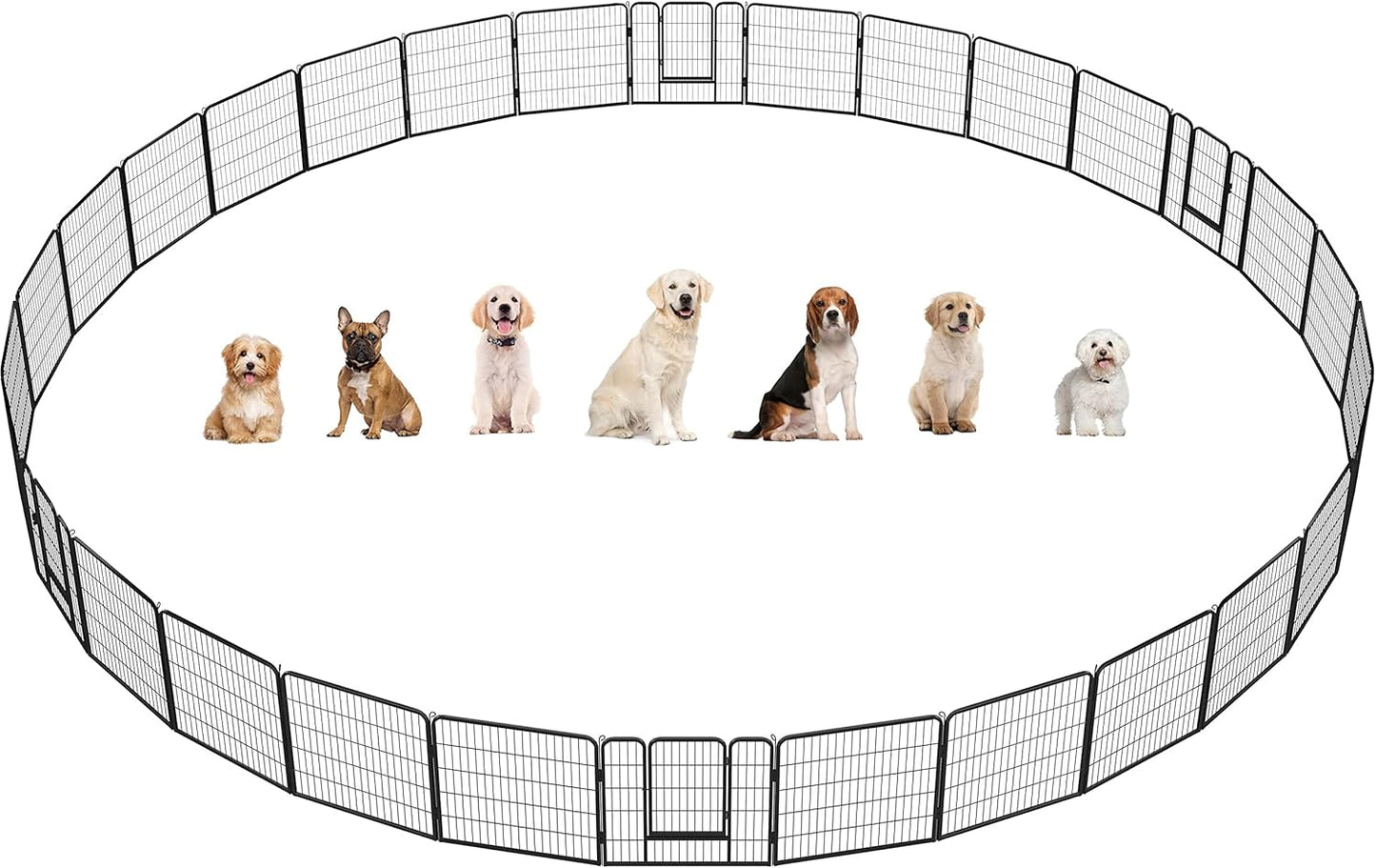 Dog Playpen Outdoor, 24 Inch 16 Panels Dog Pen Indoor Heavy Duty Puppy Exercise Pen Metal Pet Fence for RV Camping/Yard/Garden
