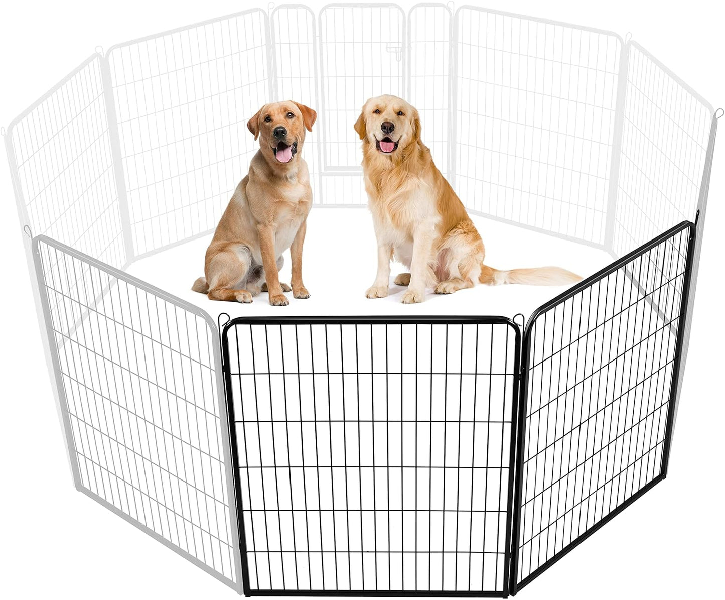 Dog Playpen Outdoor, 24 Inch 16 Panels Dog Pen Indoor Heavy Duty Puppy Exercise Pen Metal Pet Fence for RV Camping/Yard/Garden