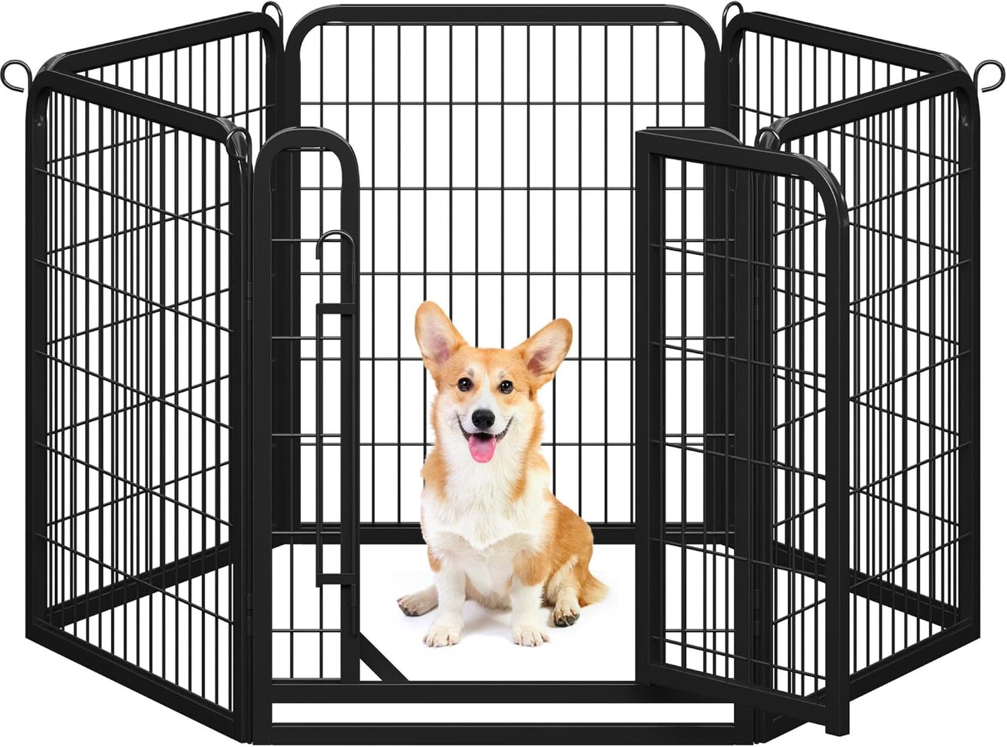 Dog Playpen Outdoor, 24 Inch 16 Panels Dog Pen Indoor Heavy Duty Puppy Exercise Pen Metal Pet Fence for RV Camping/Yard/Garden