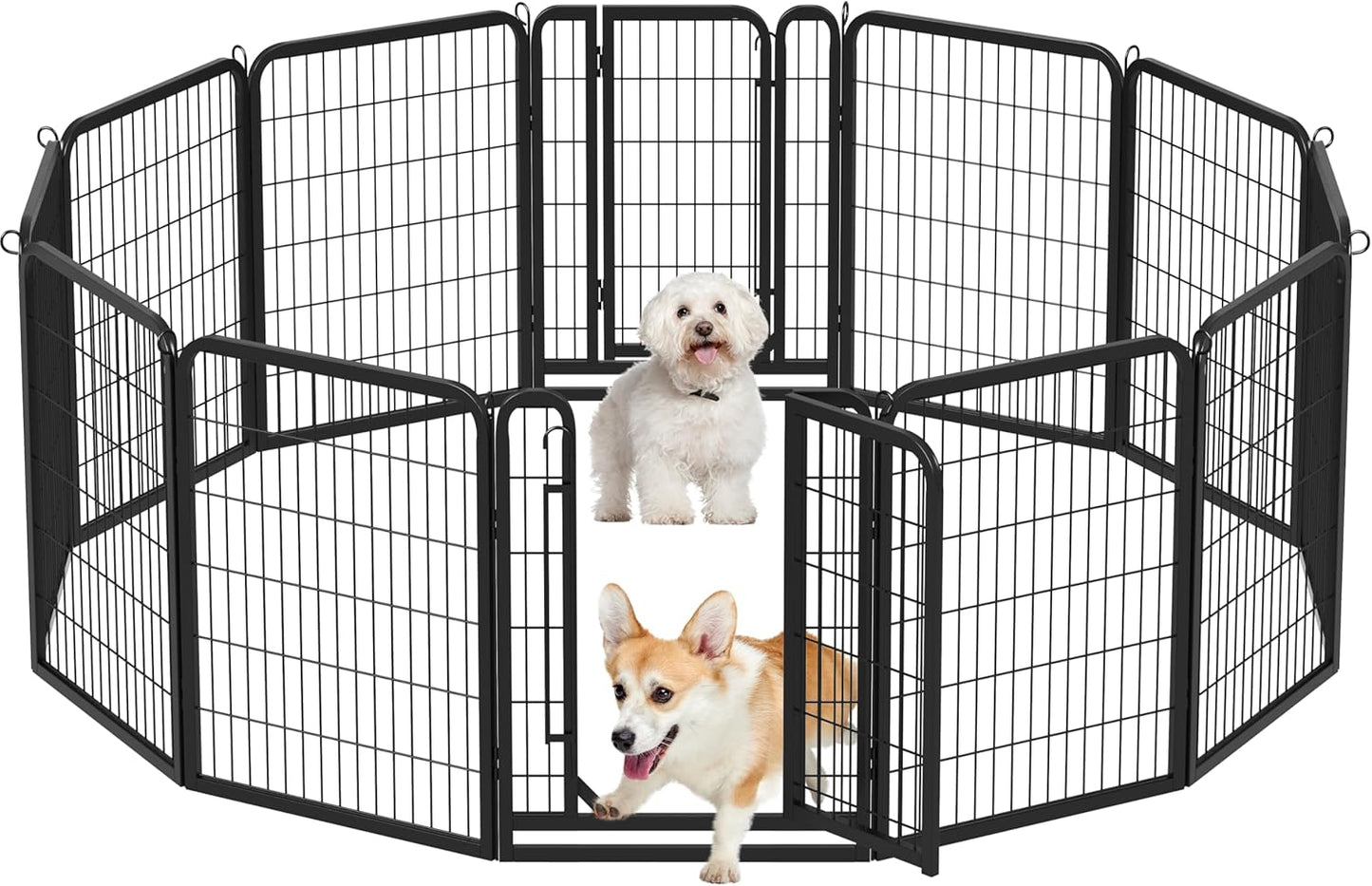 Dog Playpen Outdoor, 24 Inch 16 Panels Dog Pen Indoor Heavy Duty Puppy Exercise Pen Metal Pet Fence for RV Camping/Yard/Garden