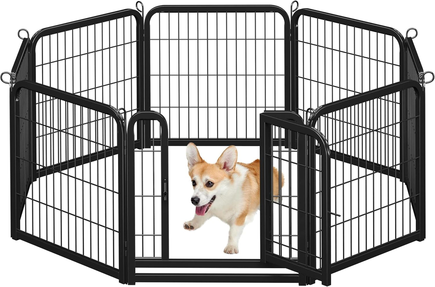 Dog Playpen Outdoor, 24 Inch 16 Panels Dog Pen Indoor Heavy Duty Puppy Exercise Pen Metal Pet Fence for RV Camping/Yard/Garden