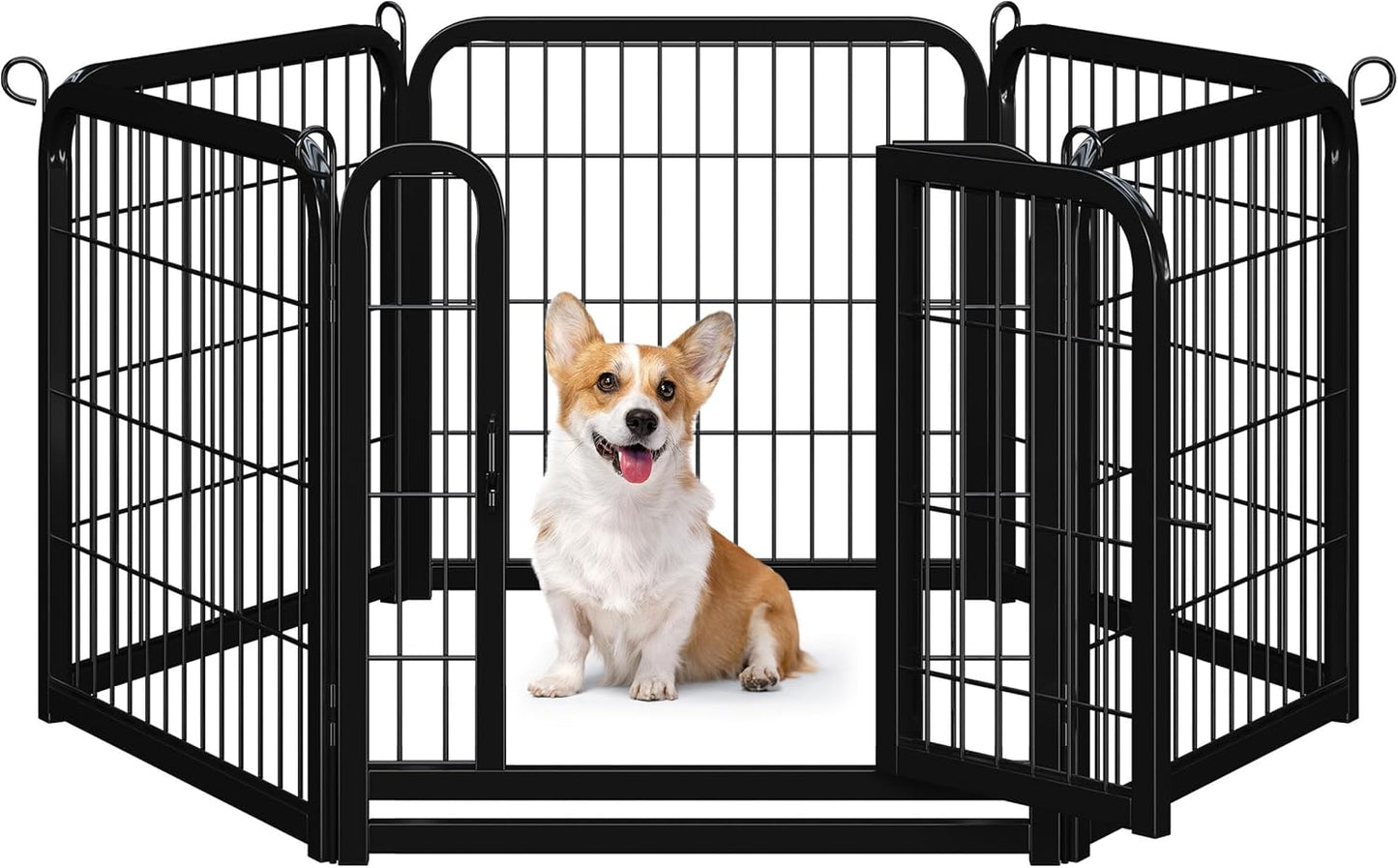 Dog Playpen Outdoor, 24 Inch 16 Panels Dog Pen Indoor Heavy Duty Puppy Exercise Pen Metal Pet Fence for RV Camping/Yard/Garden