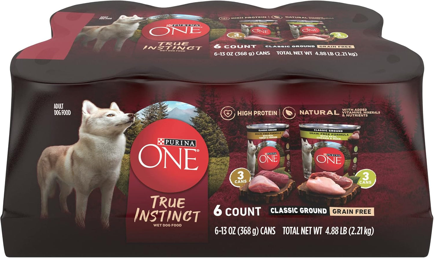High Protein Wet Dog Food True Instinct Tender Cuts in Dog Food Gravy with Real Chicken and Duck - (Pack of 12) 13 Oz. Cans