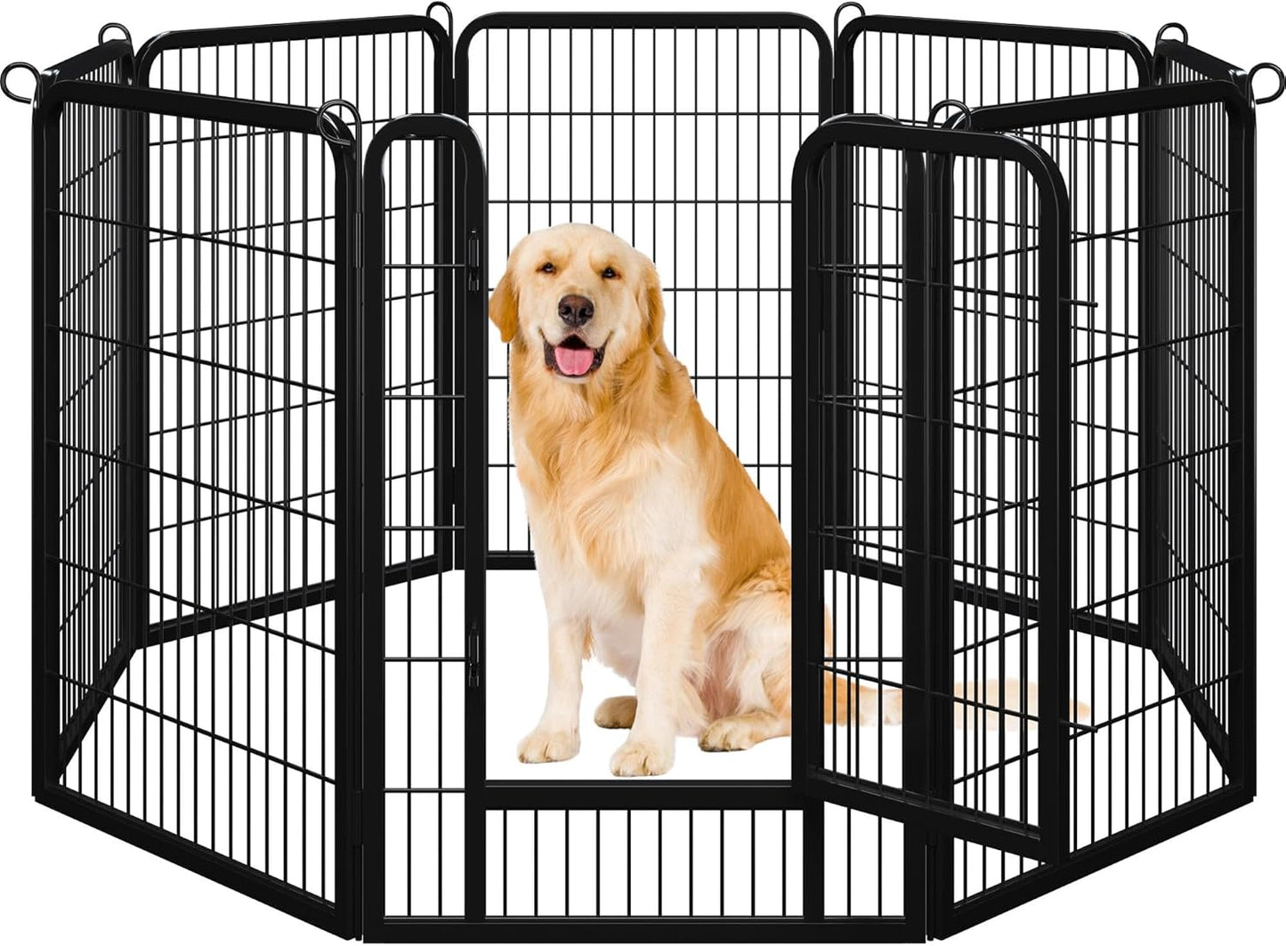Dog Playpen Outdoor, 24 Inch 16 Panels Dog Pen Indoor Heavy Duty Puppy Exercise Pen Metal Pet Fence for RV Camping/Yard/Garden
