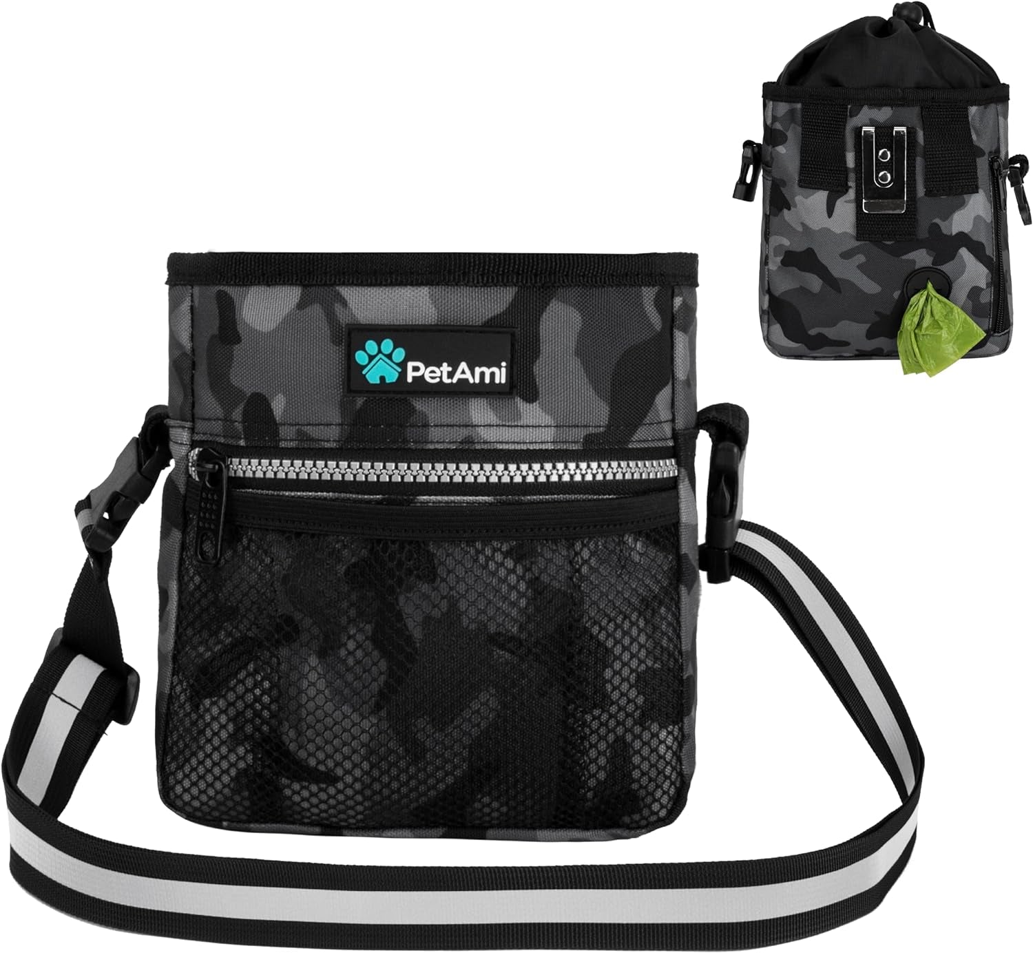 Ultimate  Dog Treat Pouch – Versatile Training & Walking Bag with Poop Bag Dispenser – 3 Ways to Wear (Heather Gray)