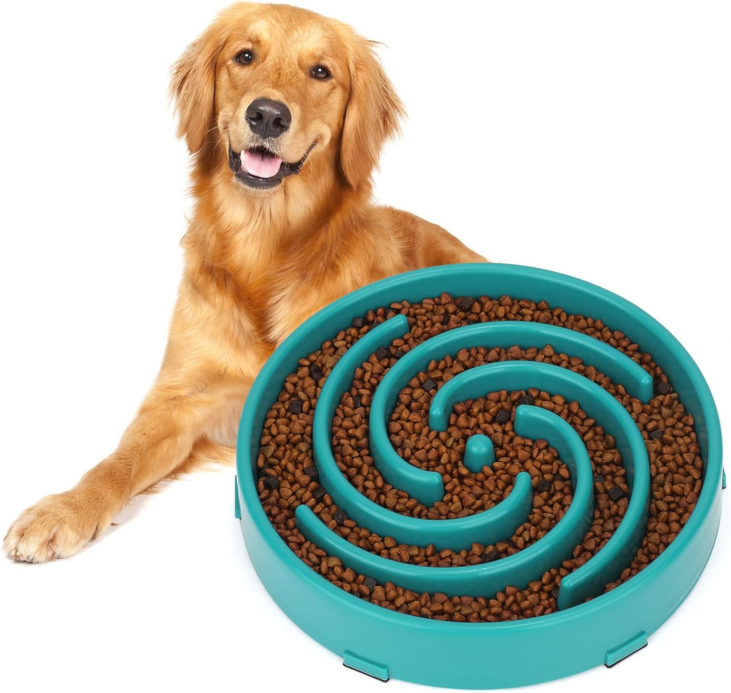 Slow Feeder Large Dog Bowls for Large Medium Dog Non Slip Maze Puzzle Bowl Pet Slower Food Feeding Dishes Interactive Bloat Stop Dog Bowl Preventing Choking Healthy Dog Bowl, Light Gray