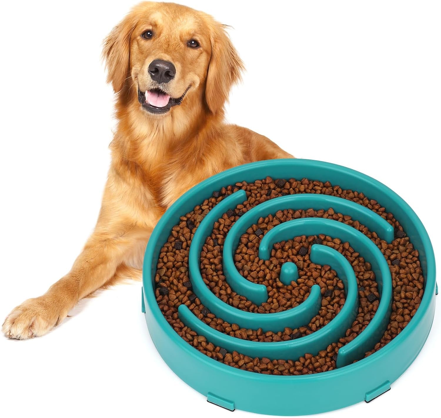 Slow Feeder Large Dog Bowls for Large Medium Dog Non Slip Maze Puzzle Bowl Pet Slower Food Feeding Dishes Interactive Bloat Stop Dog Bowl Preventing Choking Healthy Dog Bowl, Light Gray