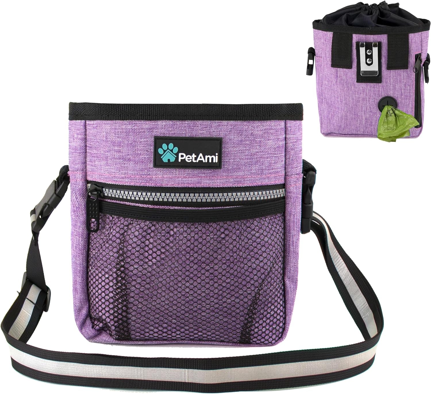 Ultimate  Dog Treat Pouch – Versatile Training & Walking Bag with Poop Bag Dispenser – 3 Ways to Wear (Heather Gray)