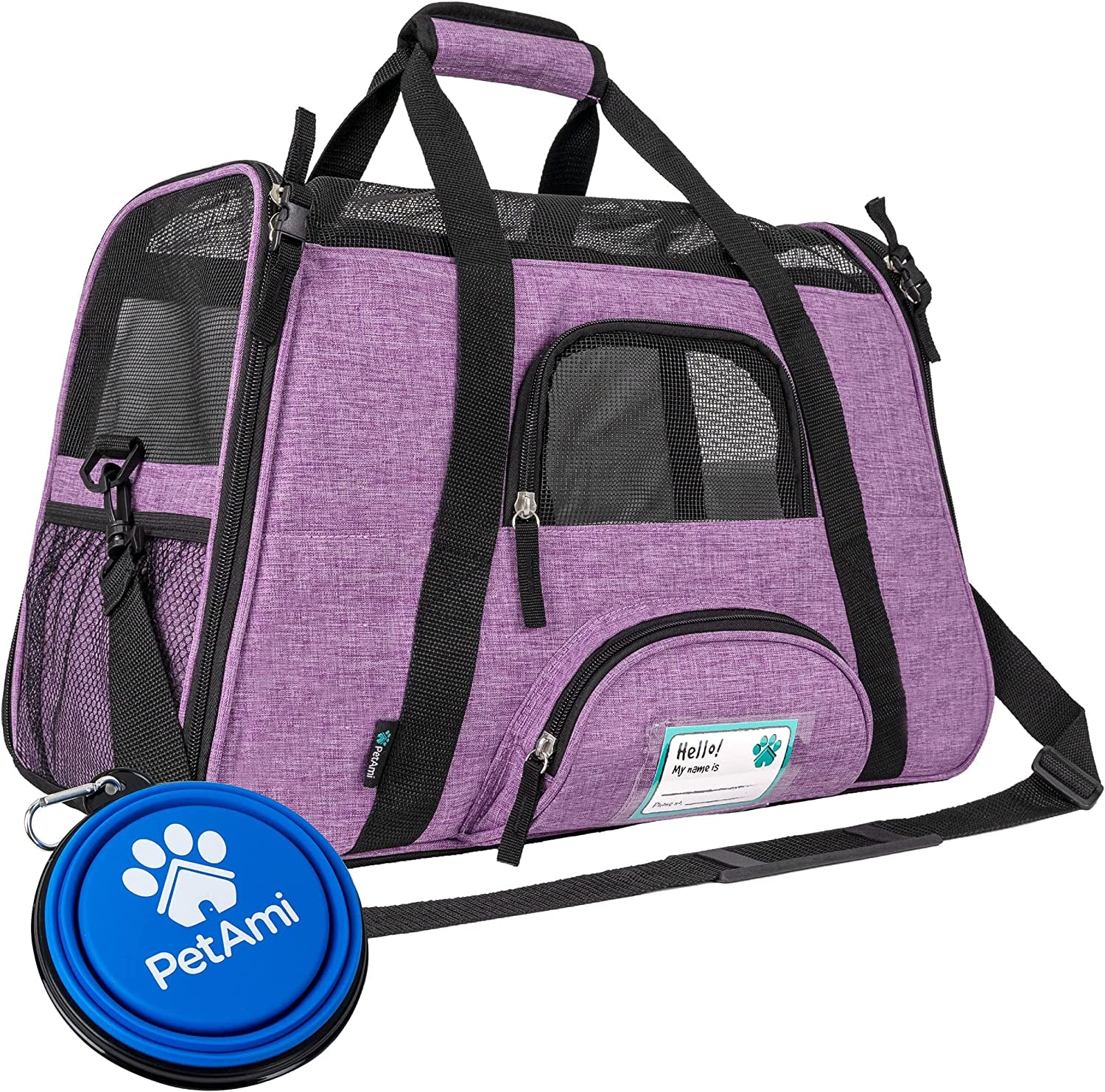 Airline Approved Soft-Sided Pet Carrier - Stylish Heather Purple for Cats & Small Dogs - Perfect Travel Supply for Kittens and Puppies - Ventilated & Comfortable Design