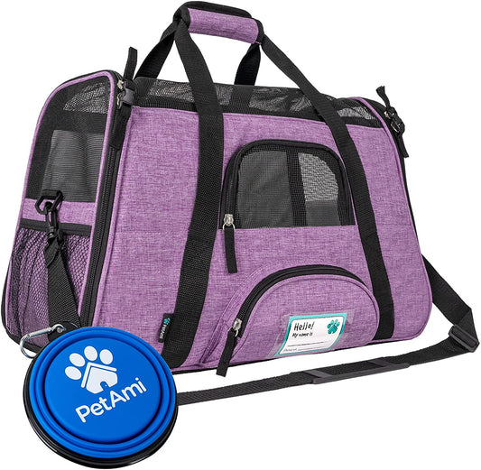 Airline Approved Soft-Sided Pet Carrier - Stylish Heather Purple for Cats & Small Dogs - Perfect Travel Supply for Kittens and Puppies - Ventilated & Comfortable Design