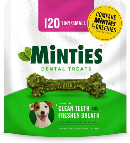 Dental Chews for Dogs, 20 Count, Vet-Recommended Mint-Flavored Treats for Medium Dogs 25-50 Lbs, Dental Bones Clean Teeth, Fight Bad Breath, and Removes Plaque and Tartar