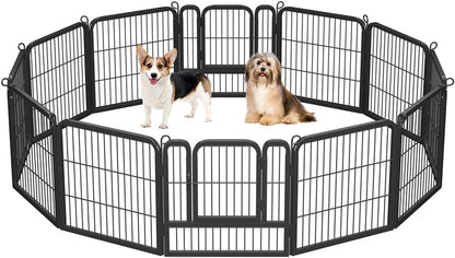 Dog Playpen Outdoor, 24 Inch 16 Panels Dog Pen Indoor Heavy Duty Puppy Exercise Pen Metal Pet Fence for RV Camping/Yard/Garden