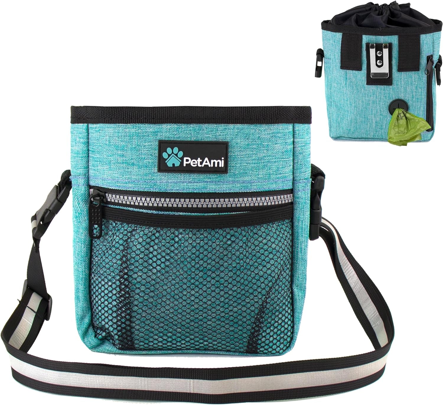 Ultimate  Dog Treat Pouch – Versatile Training & Walking Bag with Poop Bag Dispenser – 3 Ways to Wear (Heather Gray)