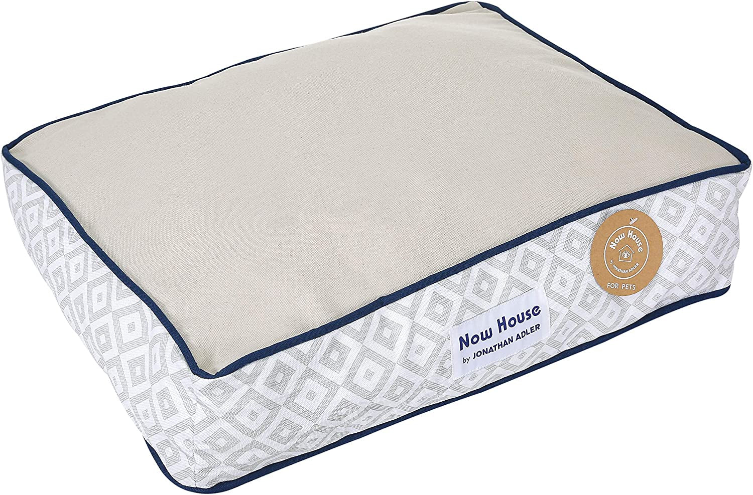 Now House by  Grey Diamond Cushion Dog Bed, Medium Washable for Pets