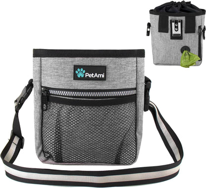 Ultimate  Dog Treat Pouch – Versatile Training & Walking Bag with Poop Bag Dispenser – 3 Ways to Wear (Heather Gray)