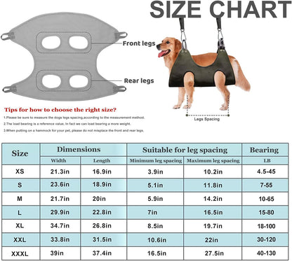 Pet Grooming Hammock,Durable Dog Hammock for Grooming,Dog Grooming Helper Cat/Dog/Pet Grooming Hammock (L(Legs Spacing：7"-16.5" / Max W：80LB))