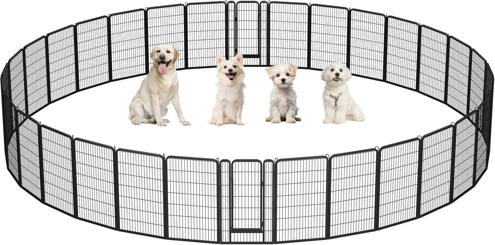 Dog Playpen Outdoor, 24 Inch 16 Panels Dog Pen Indoor Heavy Duty Puppy Exercise Pen Metal Pet Fence for RV Camping/Yard/Garden