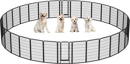 Dog Playpen Outdoor, 24 Inch 16 Panels Dog Pen Indoor Heavy Duty Puppy Exercise Pen Metal Pet Fence for RV Camping/Yard/Garden