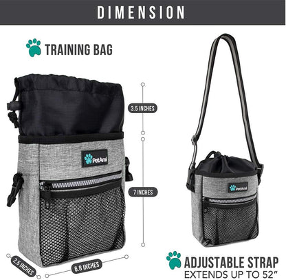 Ultimate  Dog Treat Pouch – Versatile Training & Walking Bag with Poop Bag Dispenser – 3 Ways to Wear (Heather Gray)