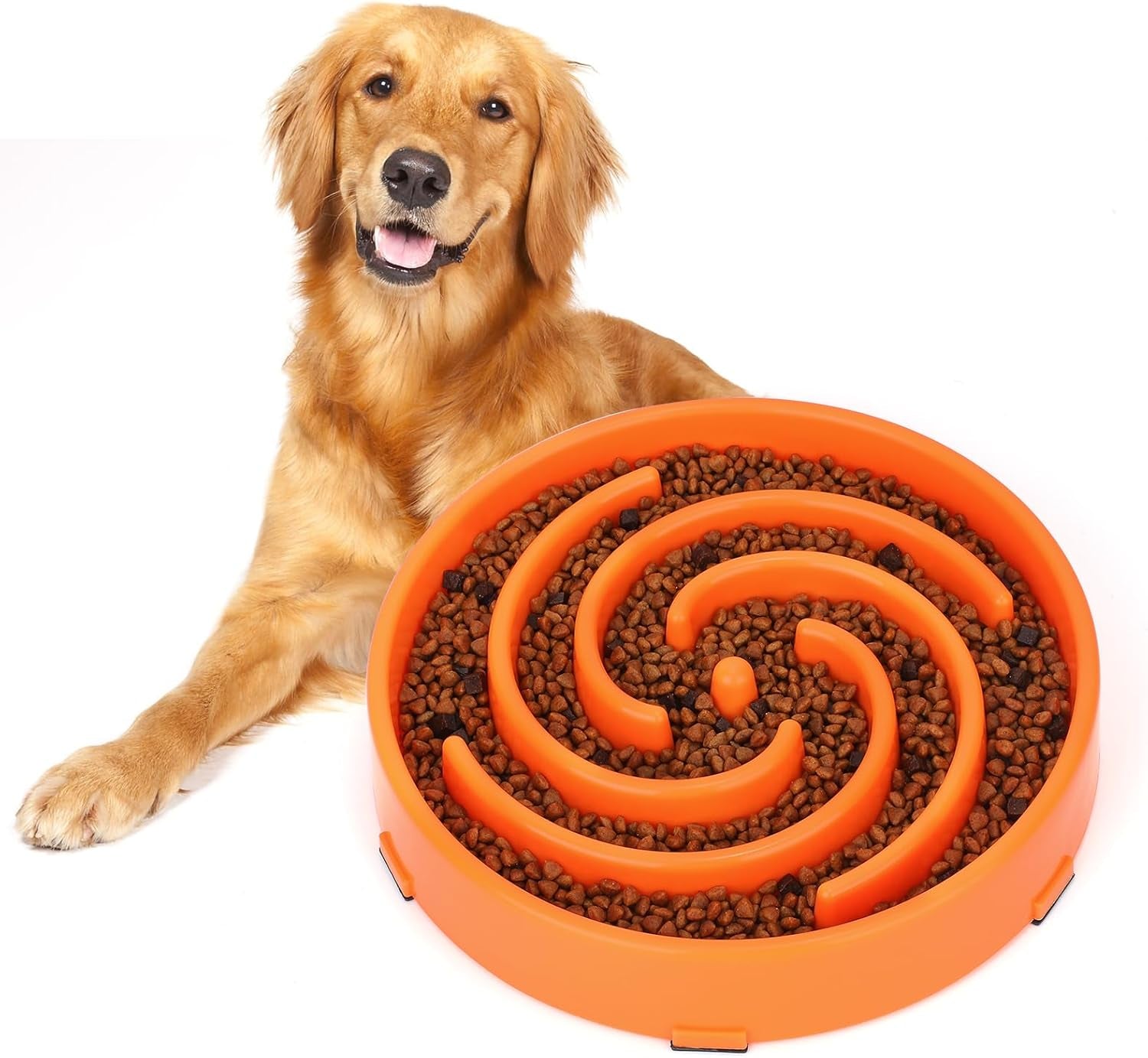 Slow Feeder Large Dog Bowls for Large Medium Dog Non Slip Maze Puzzle Bowl Pet Slower Food Feeding Dishes Interactive Bloat Stop Dog Bowl Preventing Choking Healthy Dog Bowl, Light Gray