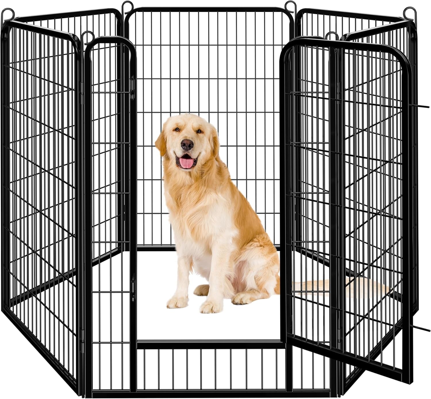 Dog Playpen Outdoor, 24 Inch 16 Panels Dog Pen Indoor Heavy Duty Puppy Exercise Pen Metal Pet Fence for RV Camping/Yard/Garden