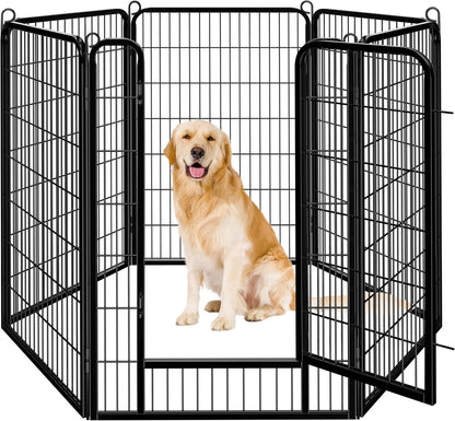 Dog Playpen Outdoor, 24 Inch 16 Panels Dog Pen Indoor Heavy Duty Puppy Exercise Pen Metal Pet Fence for RV Camping/Yard/Garden
