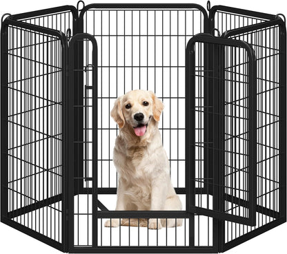 Dog Playpen Outdoor, 24 Inch 16 Panels Dog Pen Indoor Heavy Duty Puppy Exercise Pen Metal Pet Fence for RV Camping/Yard/Garden