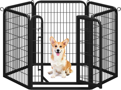 Dog Playpen Outdoor, 24 Inch 16 Panels Dog Pen Indoor Heavy Duty Puppy Exercise Pen Metal Pet Fence for RV Camping/Yard/Garden