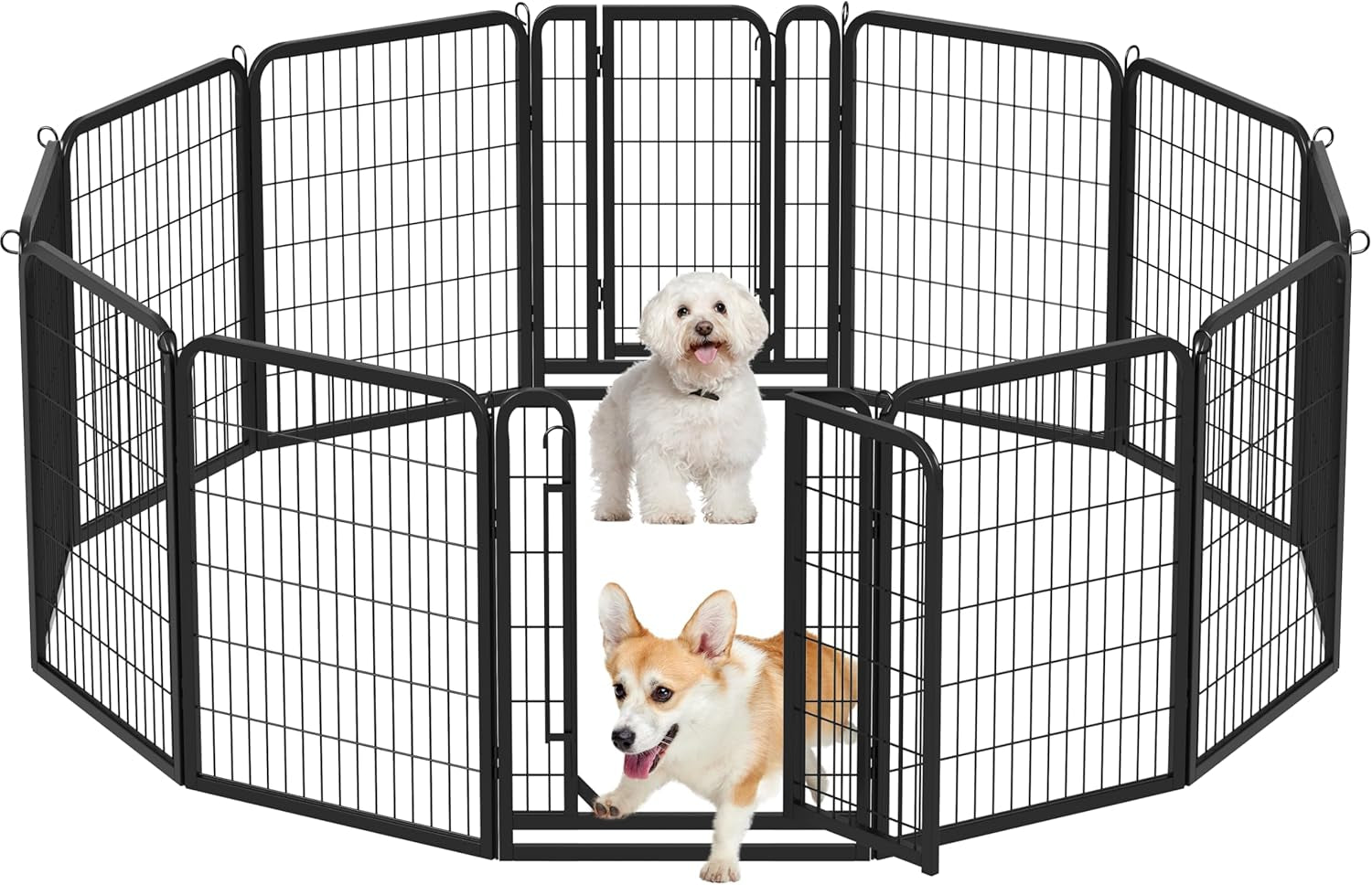 Dog Playpen Outdoor, 24 Inch 16 Panels Dog Pen Indoor Heavy Duty Puppy Exercise Pen Metal Pet Fence for RV Camping/Yard/Garden