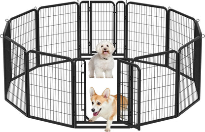 Dog Playpen Outdoor, 24 Inch 16 Panels Dog Pen Indoor Heavy Duty Puppy Exercise Pen Metal Pet Fence for RV Camping/Yard/Garden