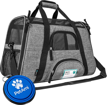 Airline Approved Soft-Sided Pet Carrier - Stylish Heather Purple for Cats & Small Dogs - Perfect Travel Supply for Kittens and Puppies - Ventilated & Comfortable Design