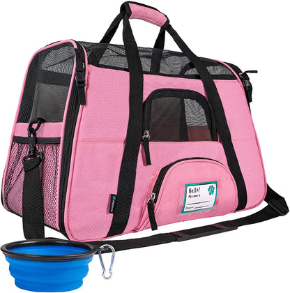 Airline Approved Soft-Sided Pet Carrier - Stylish Heather Purple for Cats & Small Dogs - Perfect Travel Supply for Kittens and Puppies - Ventilated & Comfortable Design