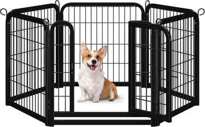 Dog Playpen Outdoor, 24 Inch 16 Panels Dog Pen Indoor Heavy Duty Puppy Exercise Pen Metal Pet Fence for RV Camping/Yard/Garden