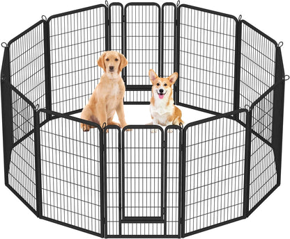 Dog Playpen Outdoor, 24 Inch 16 Panels Dog Pen Indoor Heavy Duty Puppy Exercise Pen Metal Pet Fence for RV Camping/Yard/Garden