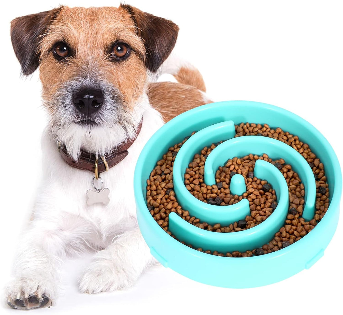 Slow Feeder Large Dog Bowls for Large Medium Dog Non Slip Maze Puzzle Bowl Pet Slower Food Feeding Dishes Interactive Bloat Stop Dog Bowl Preventing Choking Healthy Dog Bowl, Light Gray