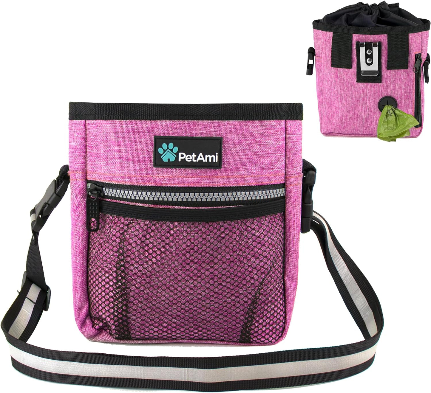 Ultimate  Dog Treat Pouch – Versatile Training & Walking Bag with Poop Bag Dispenser – 3 Ways to Wear (Heather Gray)