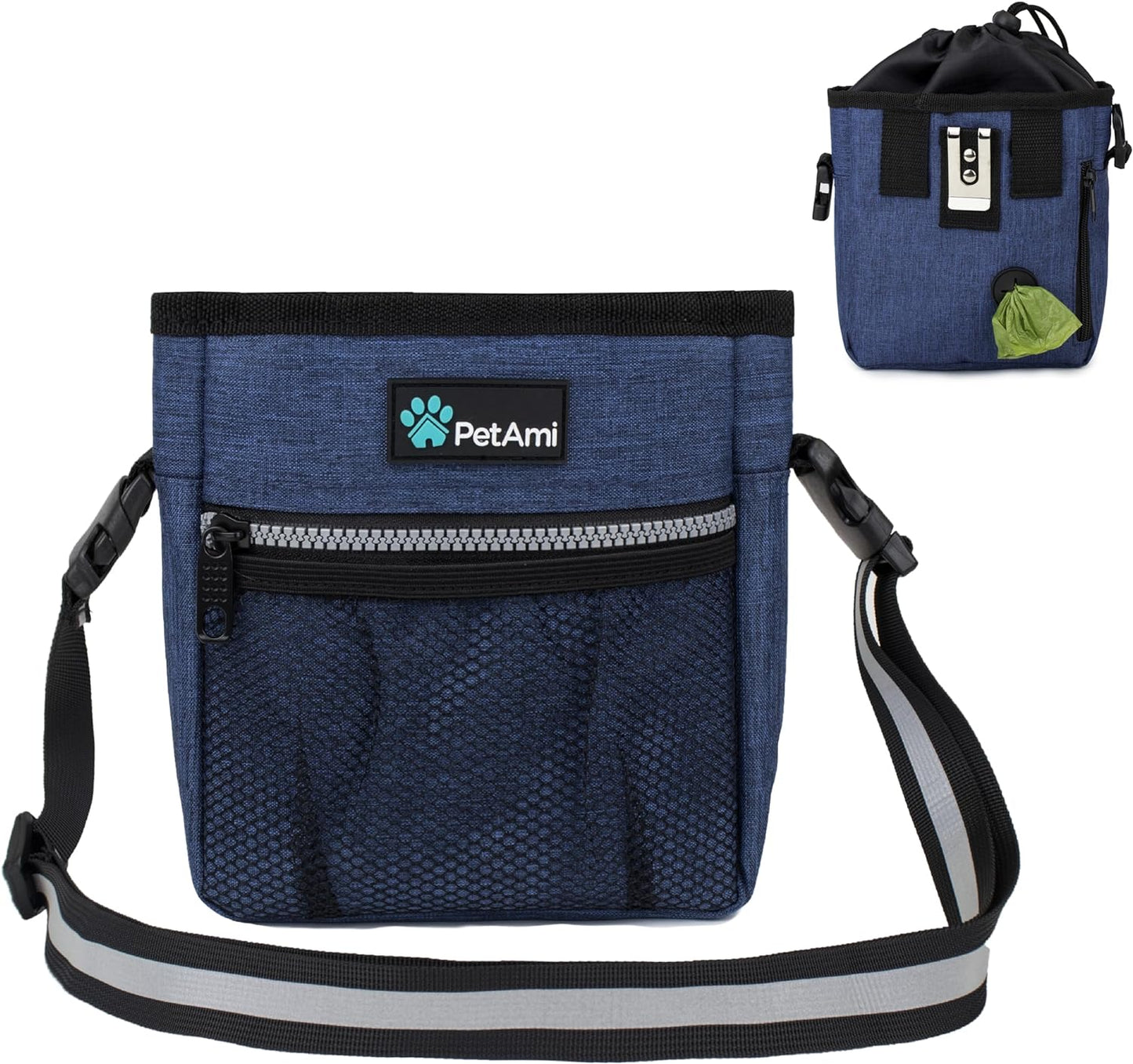 Ultimate  Dog Treat Pouch – Versatile Training & Walking Bag with Poop Bag Dispenser – 3 Ways to Wear (Heather Gray)