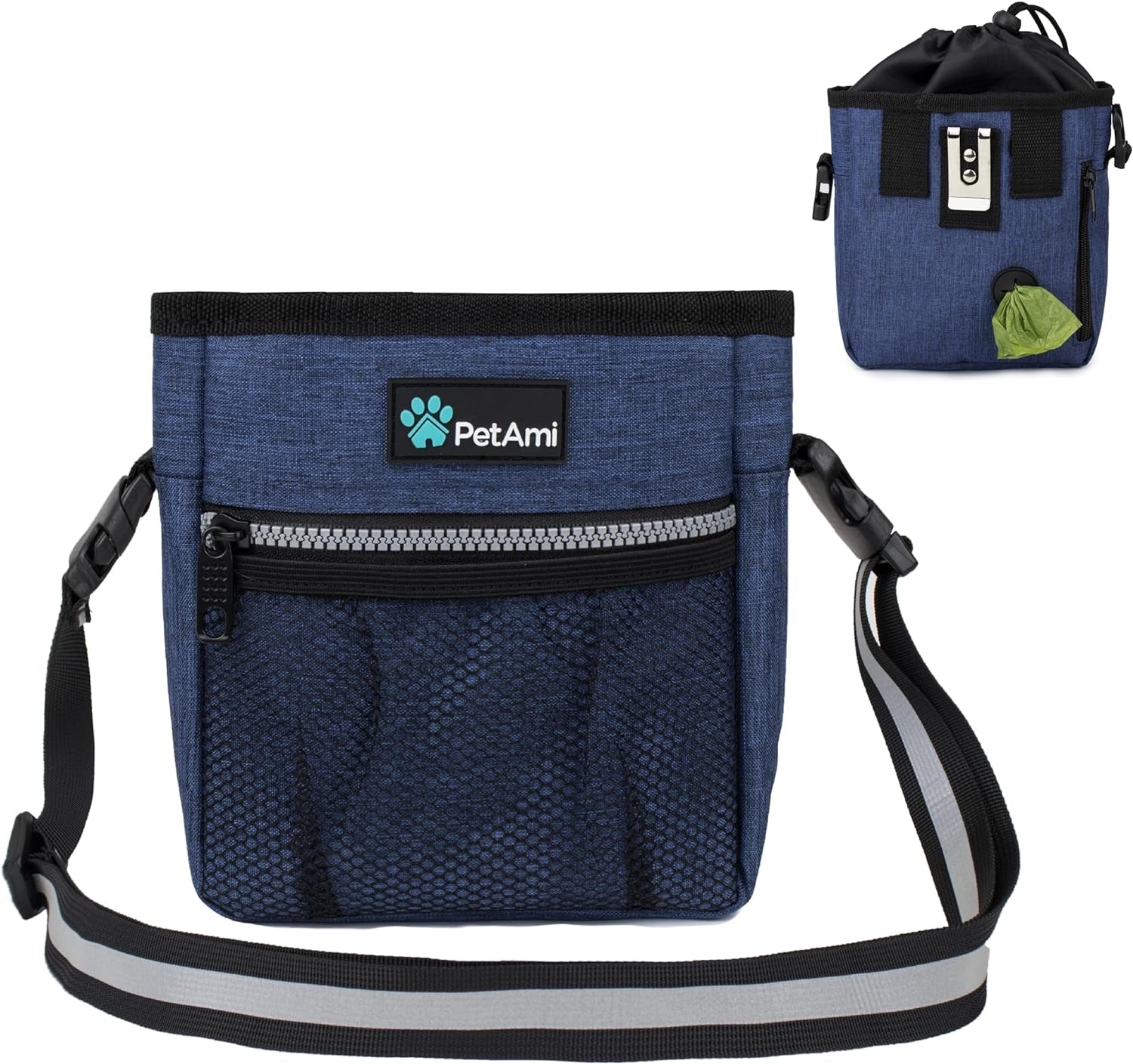 Ultimate  Dog Treat Pouch – Versatile Training & Walking Bag with Poop Bag Dispenser – 3 Ways to Wear (Heather Gray)
