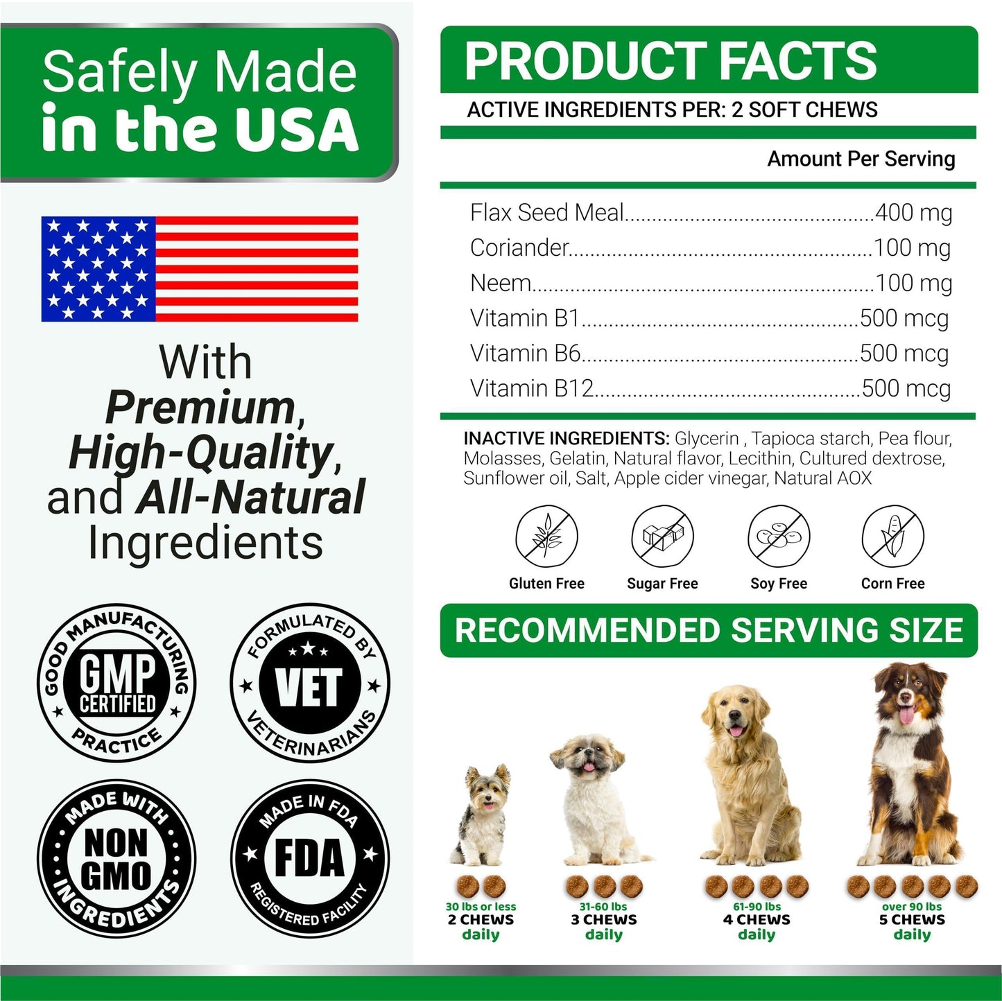 Flea and Tick Prevention for Dogs Chewables 170 Treats Natural Dog Flea and Tick Treatment Chewable Flea and Tick Chews for Dogs Soft Oral Flea Pills for Dogs All Breeds & Ages Made in USA