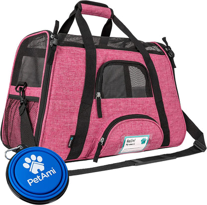 Airline Approved Soft-Sided Pet Carrier - Stylish Heather Purple for Cats & Small Dogs - Perfect Travel Supply for Kittens and Puppies - Ventilated & Comfortable Design