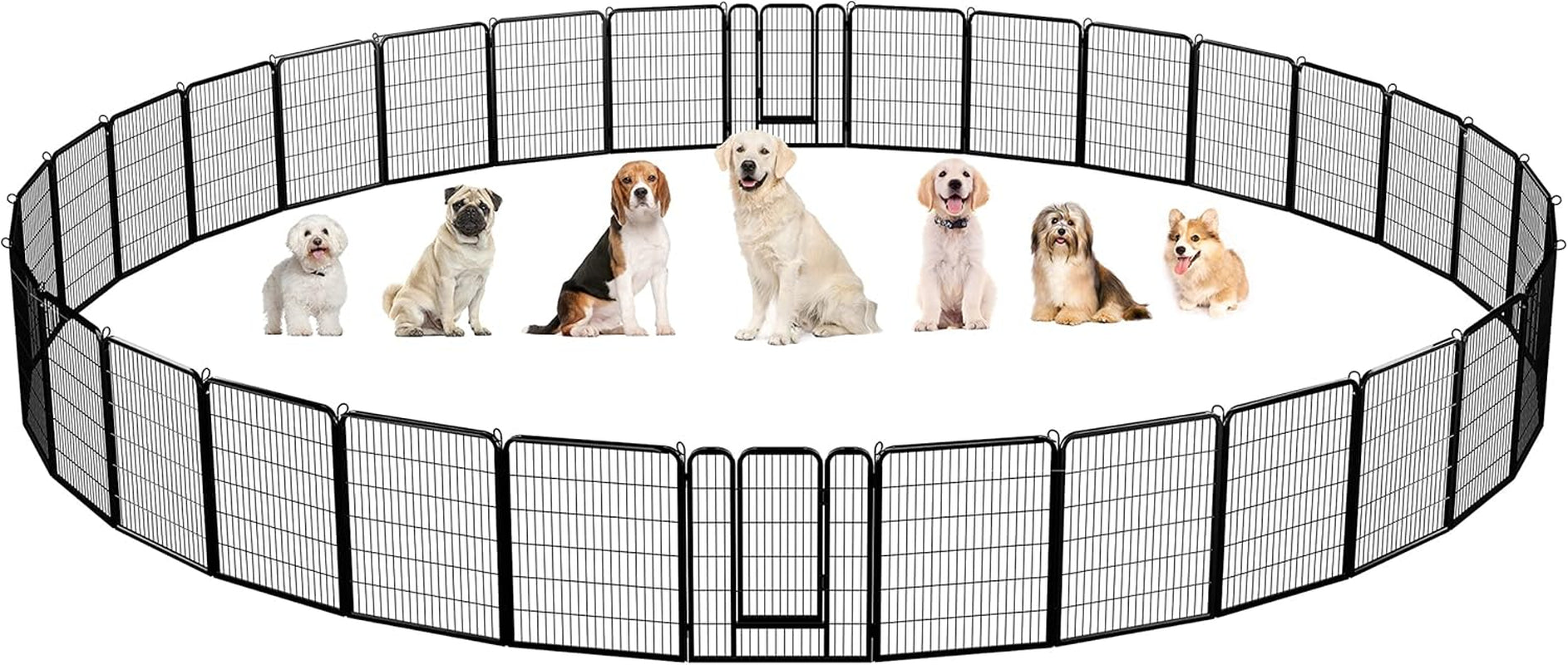 Dog Playpen Outdoor, 24 Inch 16 Panels Dog Pen Indoor Heavy Duty Puppy Exercise Pen Metal Pet Fence for RV Camping/Yard/Garden