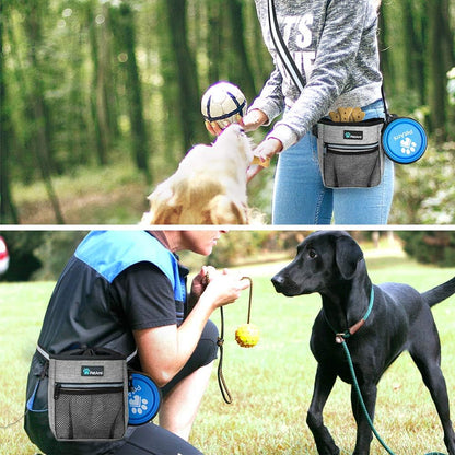 Ultimate  Dog Treat Pouch – Versatile Training & Walking Bag with Poop Bag Dispenser – 3 Ways to Wear (Heather Gray)