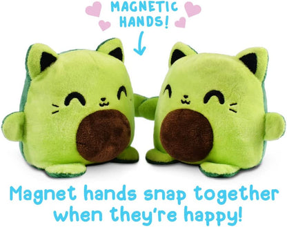 - Plushmates - Magnetic Reversible Plushies That Hold Hands When Happy - Avocado Cat - Huggable and Soft Sensory Fidget Toy Stuffed Animals That Show Your Mood - Gift for Kids and Adults!