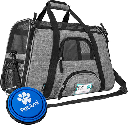 Airline Approved Soft-Sided Pet Carrier - Stylish Heather Purple for Cats & Small Dogs - Perfect Travel Supply for Kittens and Puppies - Ventilated & Comfortable Design