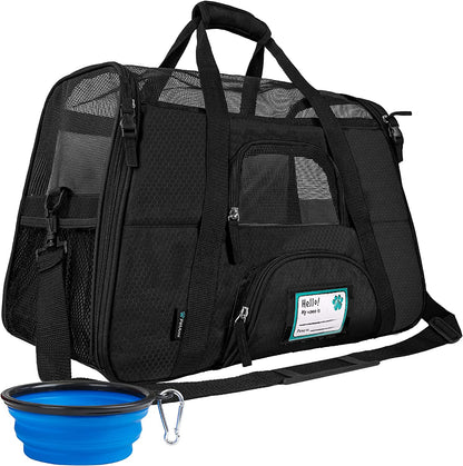 Airline Approved Soft-Sided Pet Carrier - Stylish Heather Purple for Cats & Small Dogs - Perfect Travel Supply for Kittens and Puppies - Ventilated & Comfortable Design