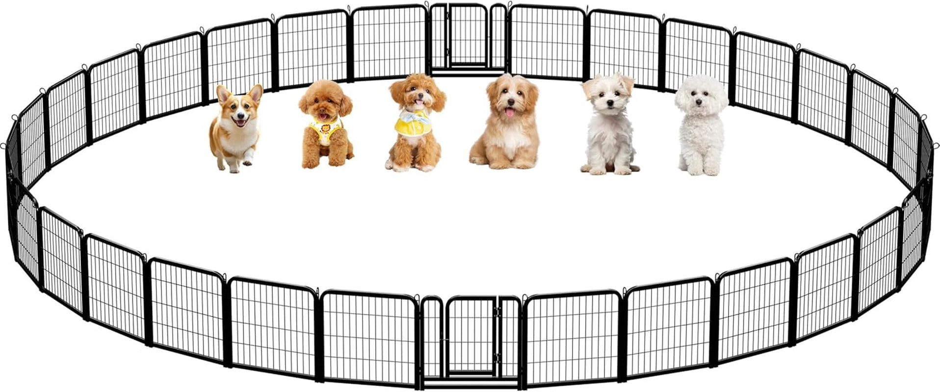 Dog Playpen Outdoor, 24 Inch 16 Panels Dog Pen Indoor Heavy Duty Puppy Exercise Pen Metal Pet Fence for RV Camping/Yard/Garden
